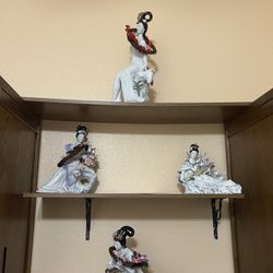 Geisha Porcelain Statues