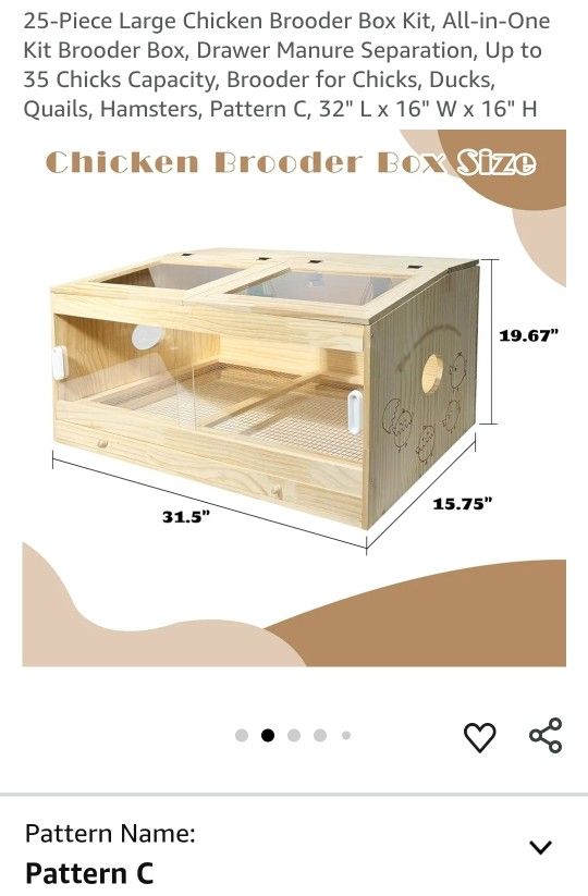 25-Piece Large Chicken Brooder Box Kit, All-in-One Kit Brooder Box, Drawer Manure Separation, Up to 35 Chicks Capacity, Brooder for Chicks, Ducks, Qua