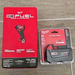 🔥 Milwaukee M18 Fuel 1/4 HEX Impact Driver + M18 5.0 Battery 