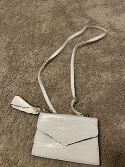 White Croc-Texture Crossbody Bag small pre owned