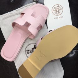 light Pink Hermes Sandals 
