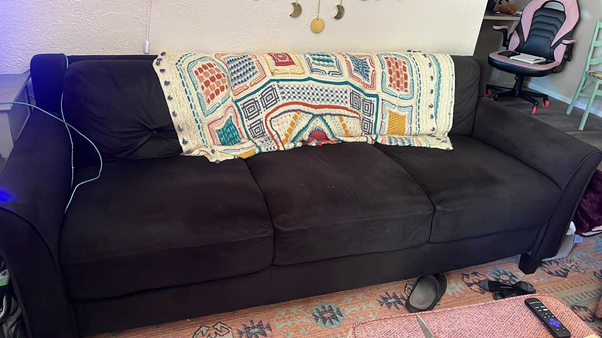 Black Velvet Couch