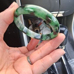 Certified Green Emerald Flower Jade Jadeist Bangle Size 55_57mm 