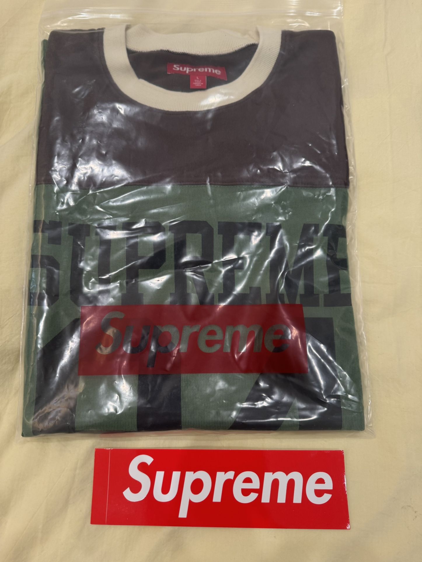 Supreme Split S/S Football Top Green Large SS25 ~ NEW, SEALED