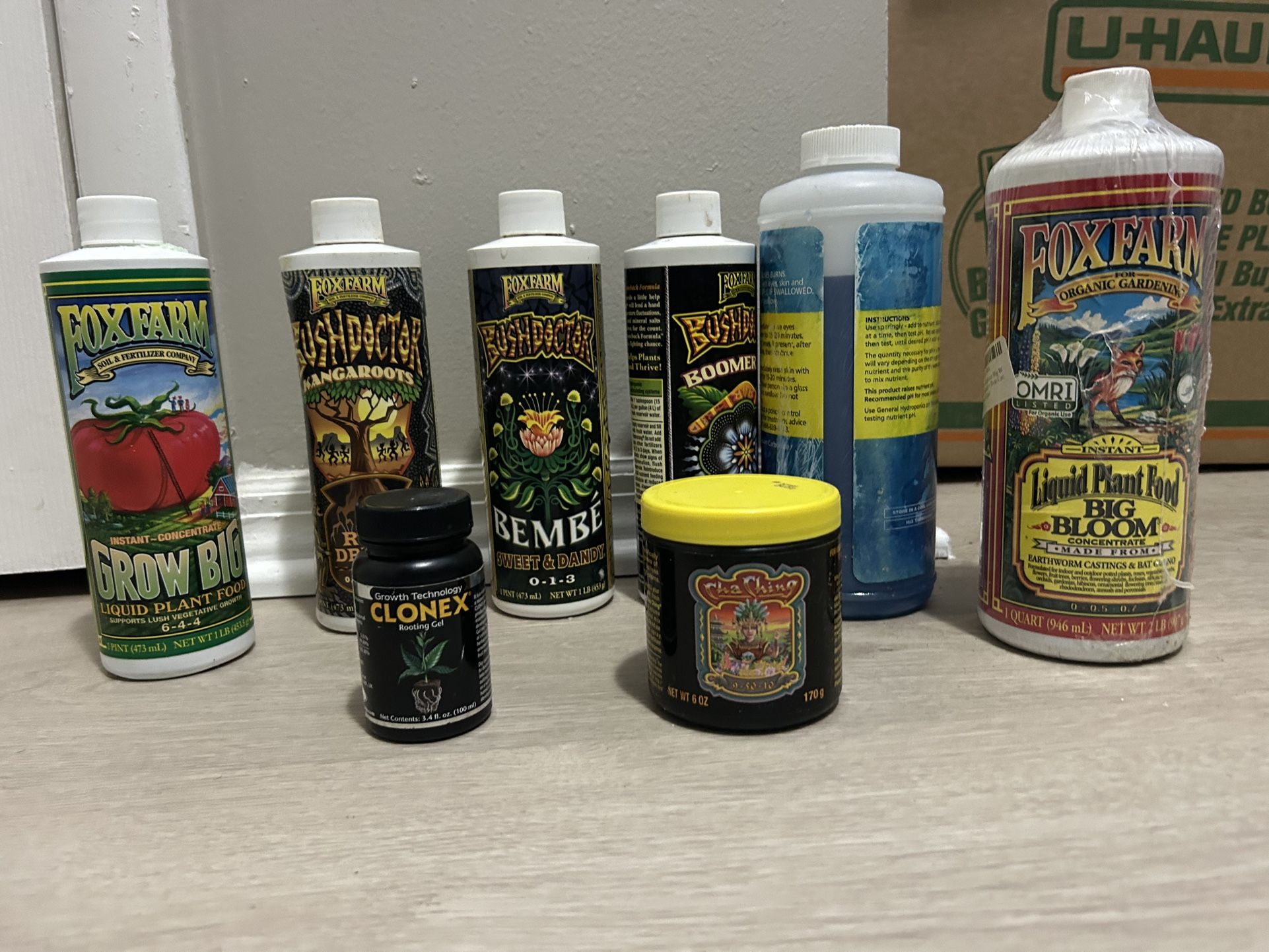 FOX FARM GROW BIG, BUSHDOCTOR, CLONEX, CHA CHING