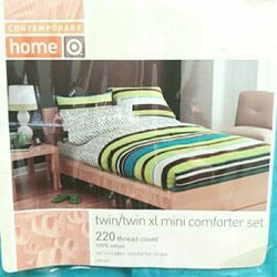 Target Contemporary Home Multicolor Stripes Mini Comforter Set - Twin / Twin XL