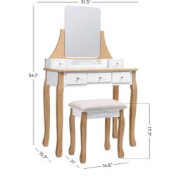 Vanity Girl Desk With Chair 