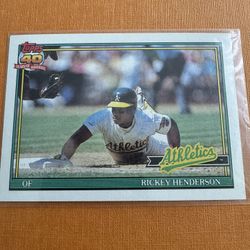 1991 TOPPS #670 RICKEY HENDERSON   BASEBALL CARD