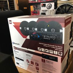 Car Dual Bluetooth Stereo And 4 Pairs Of Speakers