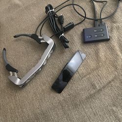 Epson Moverio BT-35E Smart Glasses w/ Controller, Cables & Case – Tested Working