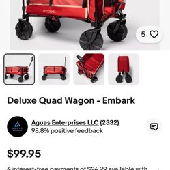 Deluxe Quad Wagon Dolly CartEmbark Heavy Duty Folding Collapsable 