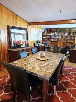Table, chairs, hutch and mirror!