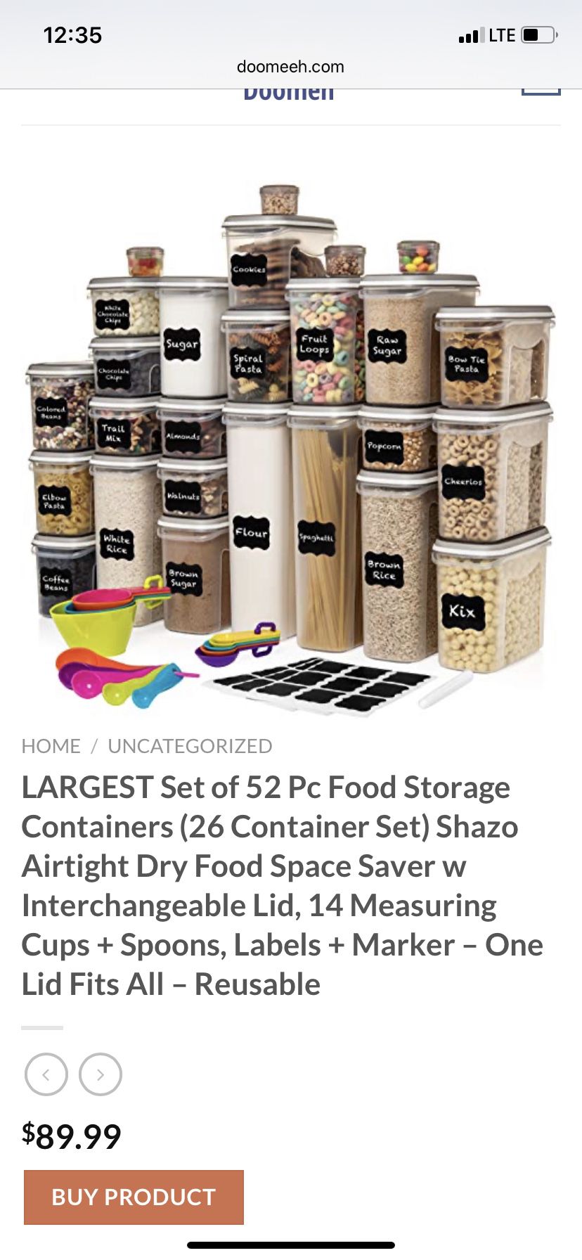 Shazo food storage containers airtight set