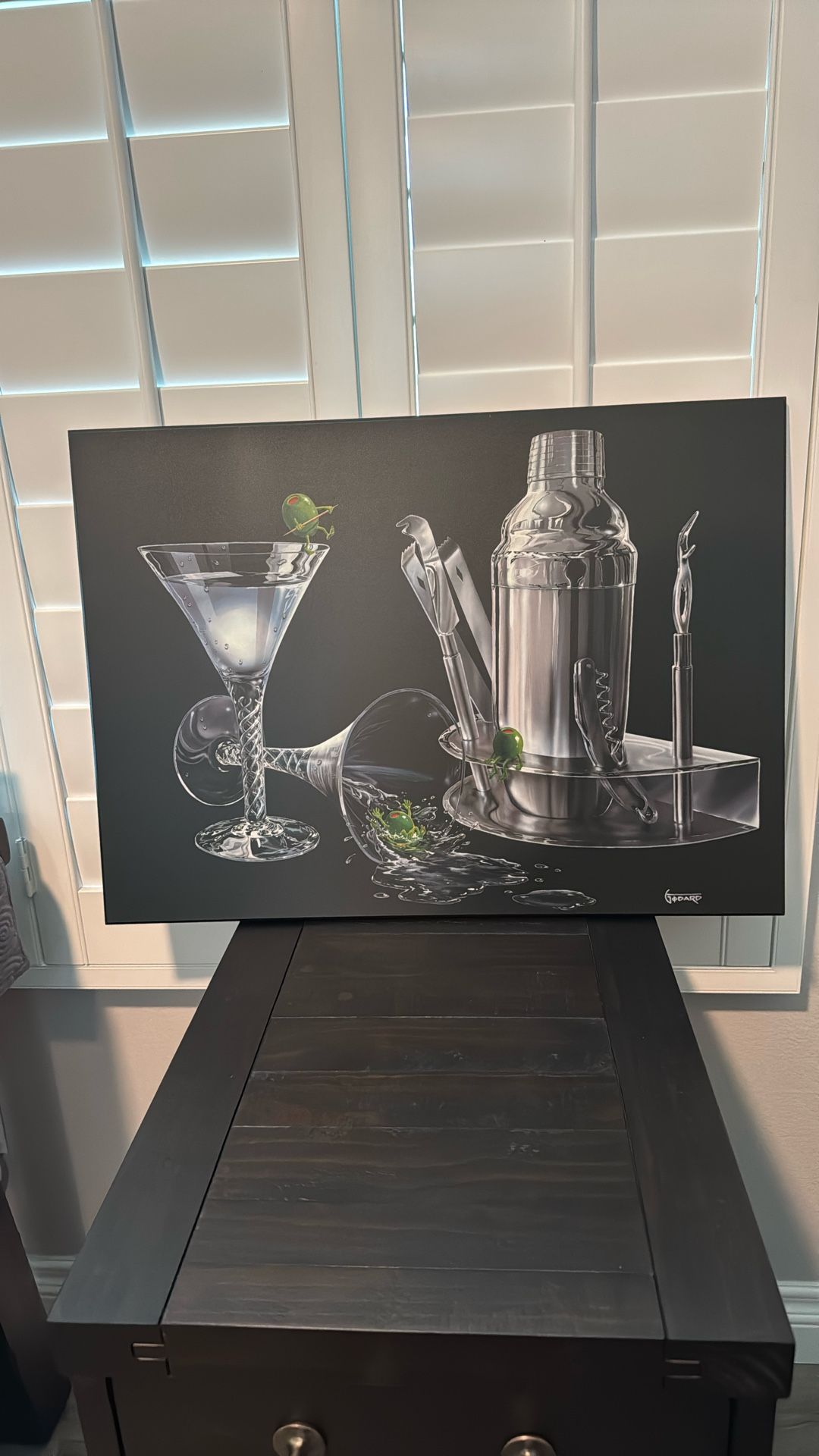 Art By Michael Godard/collectible /Martini ๐ธ& Olive ๐ซ Art