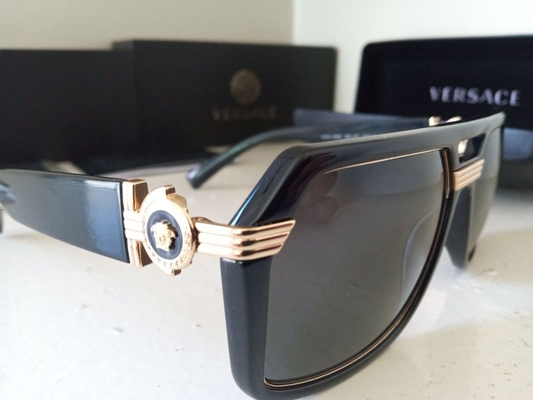 Versace Gold Black Luxury Sunglasses 
