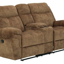 Brown Faux Suade Loveseat