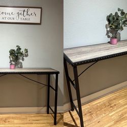 Dining Table – Rustic Wood Top with Black Metal