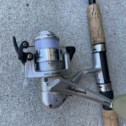 Shimano 6'6” Fishing Rod And Shakespeare Alpha Spinning Reel