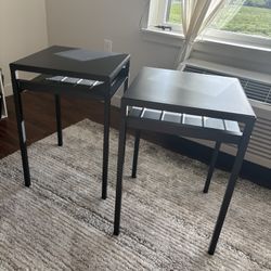 Set Of 2 Black Side Tables 