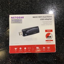 Netgear N600 WiFi Dual Band USB Adapter WNDA3100-200PES NEW