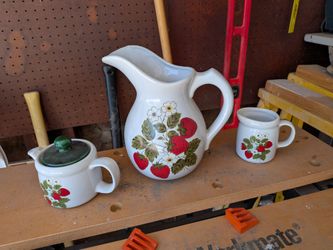 Vintage McCoy Strawberry Kitchenware Set