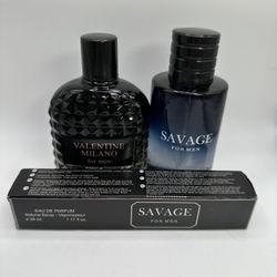 Valentine Milano & Savage for Men – 100ml + travel size perfume (New, Amazon Returns, No Plastic Seal)