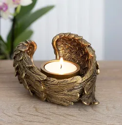 Tealight Holder | Gold Angel Wings