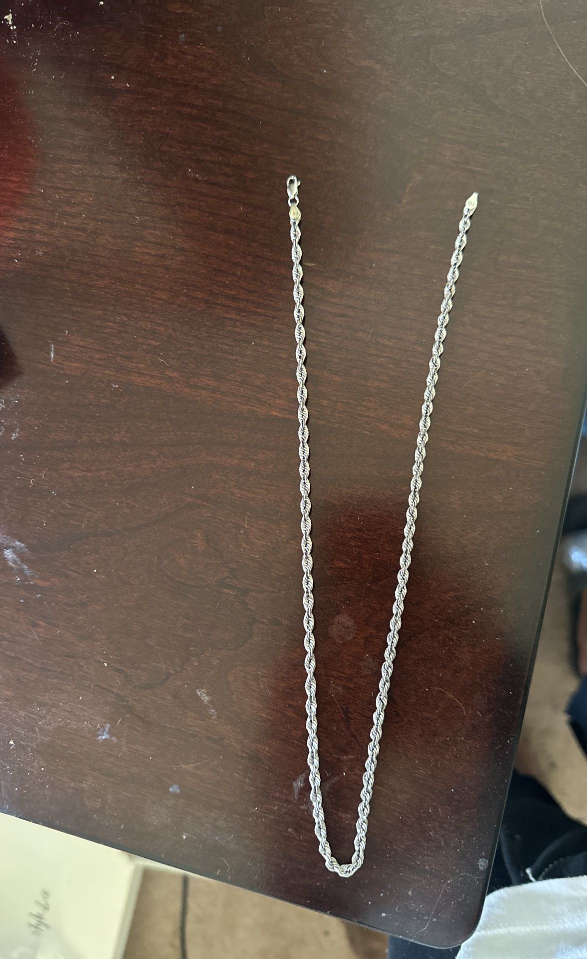 10k White Gold Rope Chain Hollow Perfect For A Charm 