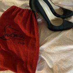 Black Satin Christian Louboutin Heels Us Size 9