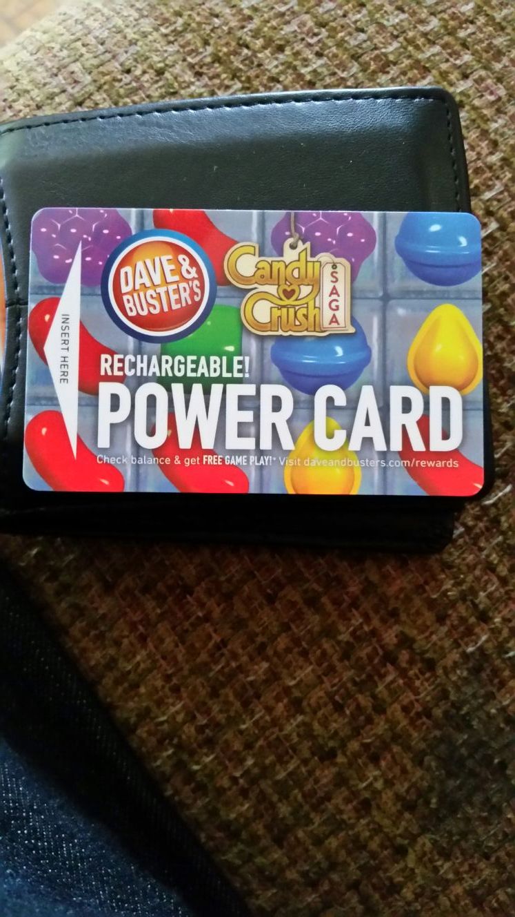 Dave & Busters Rechargeable Power Card with 111 chips