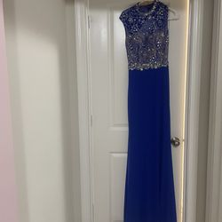 Floor Length, Royal Blue Dress