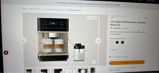 Miele counter top Coffee Maker model CM6360