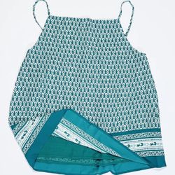 LOFT Blouse Green/White Women’s Size Small