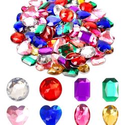 1" Jewels for Crafting Assorted Colorful Flat Back Heart Shaped Jewel Gems Acrylic Rhinestones for Crafts, Manualidades Accesorios Decoraciones Costum