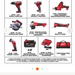 M18  7 Piece Combo Brand New