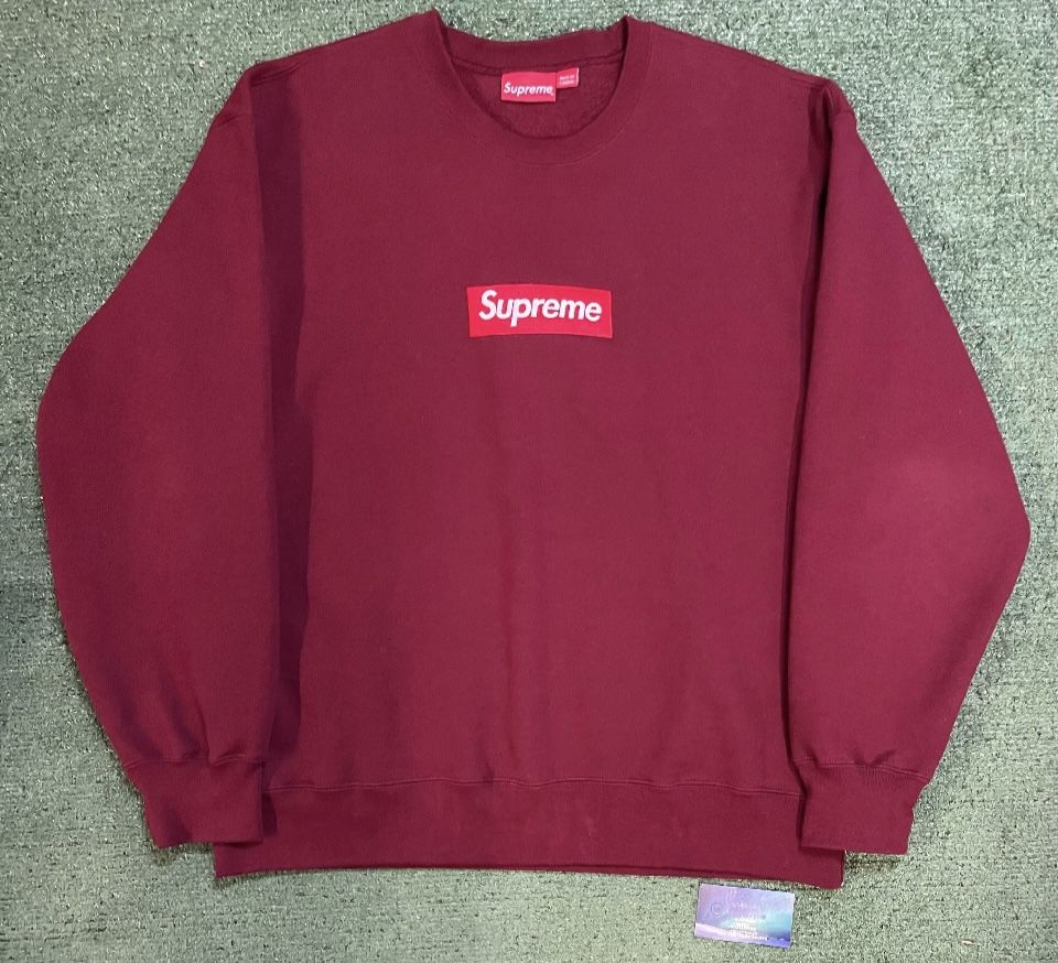 Supreme cardinal red box logo crewneck