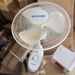 Hurricane Supreme 16 Inch 90 Degree Oscillating 3 Speed Wall Mounted Fan, White