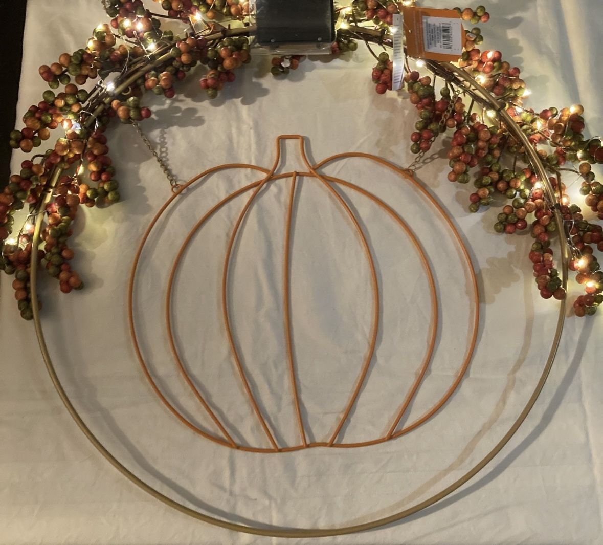 New!!! Fall Pumpkin Light Up Wreath