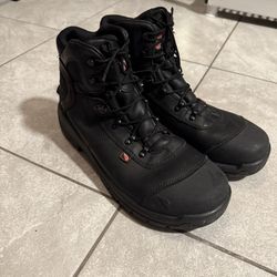 Red Wing  Men’s Black Leather Waterproof Aluminum Toe Boots Sz 12