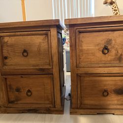 Two Wood Night Stands 