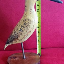 Bird Watchers and collectors 1960s vintage hand carved wood Sandpiper. See our other great vintage art antiques jewelry watchers furniture comic books