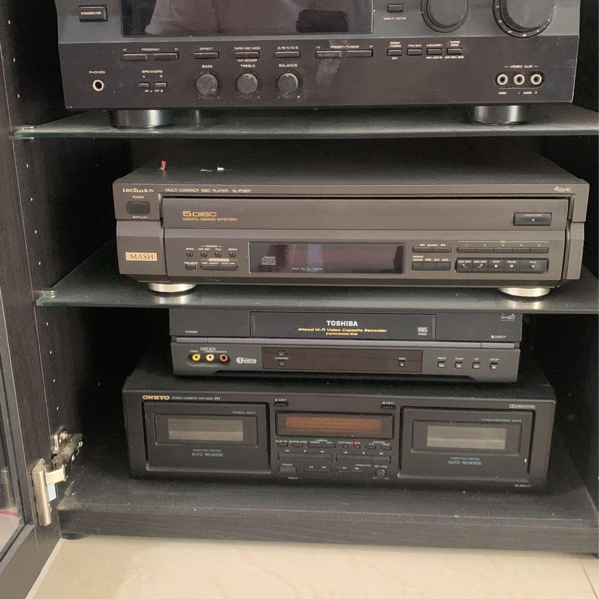 Sound System With A Stereo CD Player ,BHF And Double Cassette Player