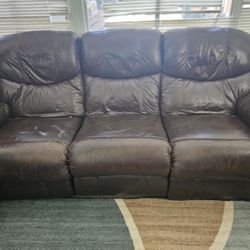 Brown Reclining Leather Couch