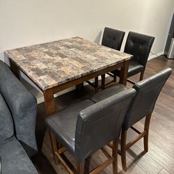 Dining Table & 4 High Chairs 