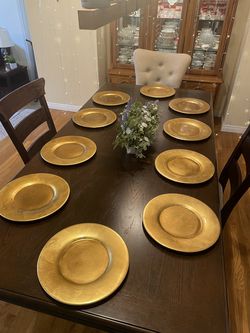 Vintage Pier 1 Gold Charger Plates - set of 4