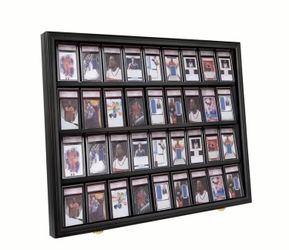 36 Graded Sports Card Case with UV and Lock, Black Frame