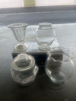 Assorted glass jars