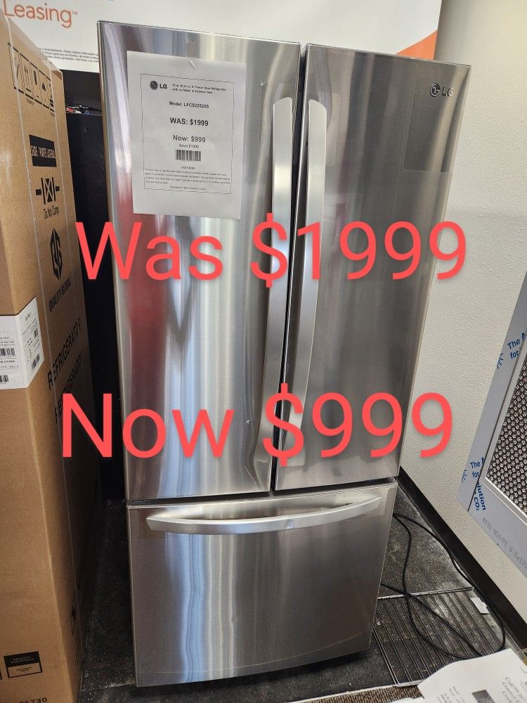 30 W LG French Door Stainless Steal with Ice Maker