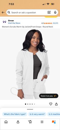 White scrub jacket