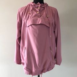 Womens Forever 21 L.A. Pink Pullover hooded windbreaker jacket size S